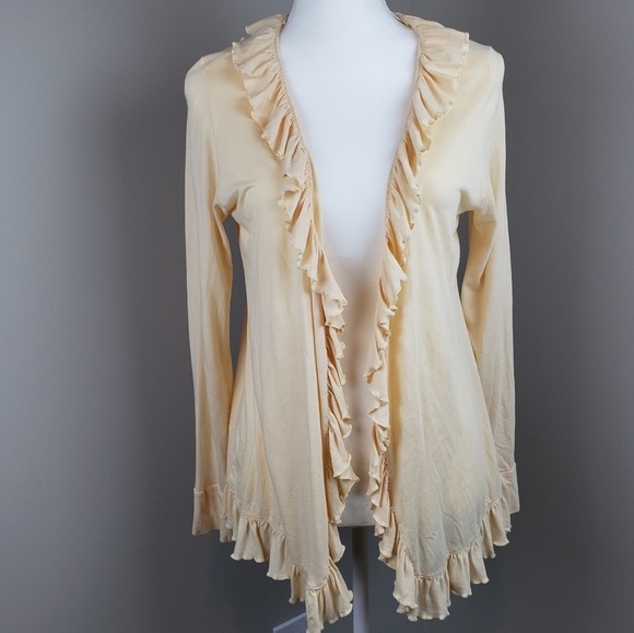stephanie b Sweaters - Stephanie B ruffled cardigan  sz L